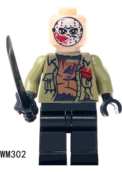 Tek Satış Korku Filmi 13. Cuma Jason Voorhees Scream Killer Freddy Krueger Moc Yapı Taşları Tuğlalar Oyuncaklar Çocuklar Için WM6003 (Yurt Dışından)