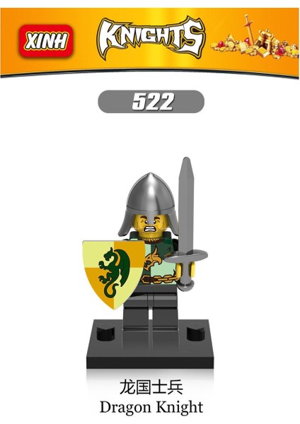 Yeşil Kedi Minifigures X0148 Ortaçağ Şövalyesi Reloaded Ejderha Şövalye Yapı Taşları Oyuncaklar (Yurt Dışından)