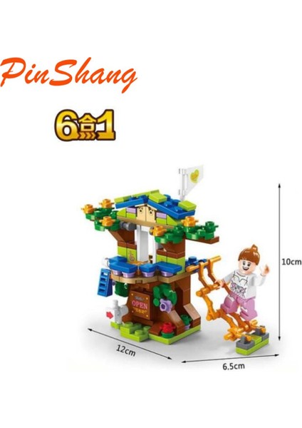 Pinshang 6 In 1 Deformasyon Yapı Taşı Oyuncaklar Mühendislik Araç Küçük Parçacıklar Yapı Tuğlaları Hediyeler (Yurt Dışından)