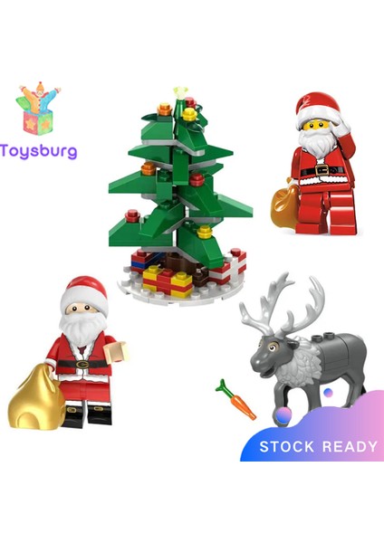 Mini 10 cm Yılbaşı Ağacı Modeli Süsler Elk Noel Baba Küçük Parçacık Yapı Taşları Dekorasyon Sahne Oyuncaklar (Yurt Dışından)