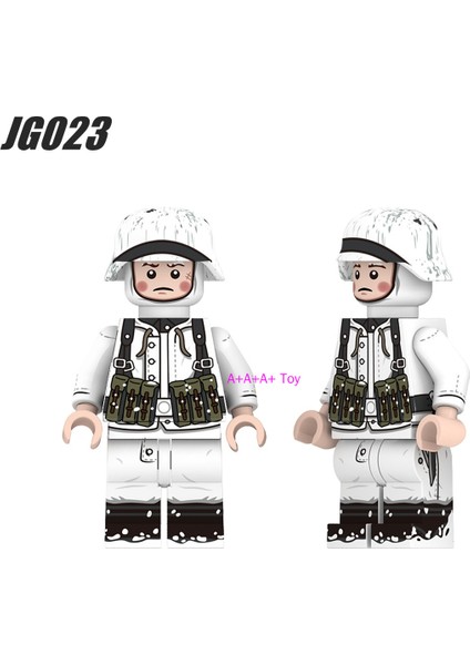 Minifigures Asker JG022-027 2. Dünya Savaşı Alman Kış Kardan Adam Askeri Yapı Taşları Oyuncaklar 颜色:JG024 (Yurt Dışından)
