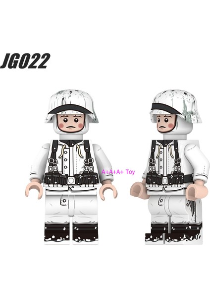 Minifigures Asker JG022-027 2. Dünya Savaşı Alman Kış Kardan Adam Askeri Yapı Taşları Oyuncaklar 颜色:JG024 (Yurt Dışından)