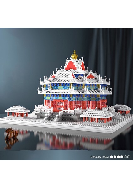 Mikro Tuğla Mini Bloklar Mimari Yasak Şehir Seti Modeli Yapı Setleri Çocuk Oyuncak Chinoiserie Imperial Palace Gözetleme Kulesi (Yurt Dışından)