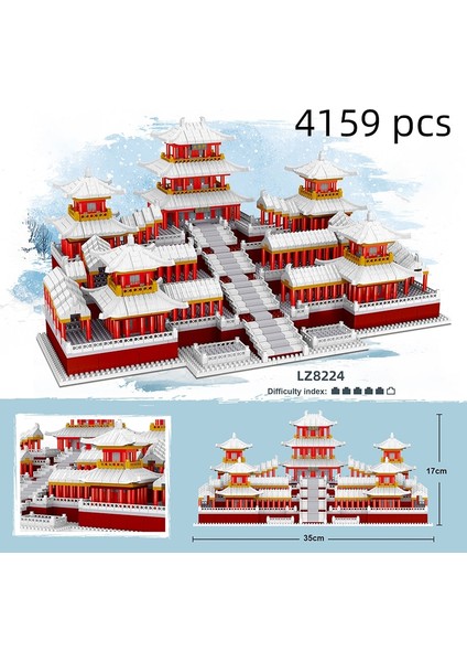 Mikro Tuğla Mini Bloklar Mimari Yasak Şehir Seti Modeli Yapı Setleri Çocuk Oyuncak Chinoiserie Imperial Palace Gözetleme Kulesi (Yurt Dışından)