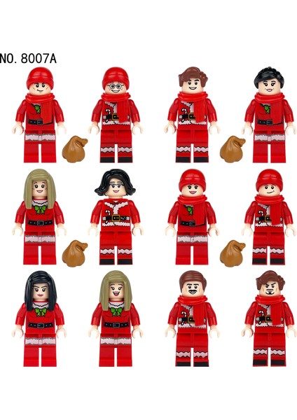 12PCS Noel Minifigure Küçük Parçacık Bebek Modeli Hediye Sırt Çantası Eşarp Aksesuarları Çocuk Yapı Taşı Oyuncakları (Yurt Dışından) modelleri