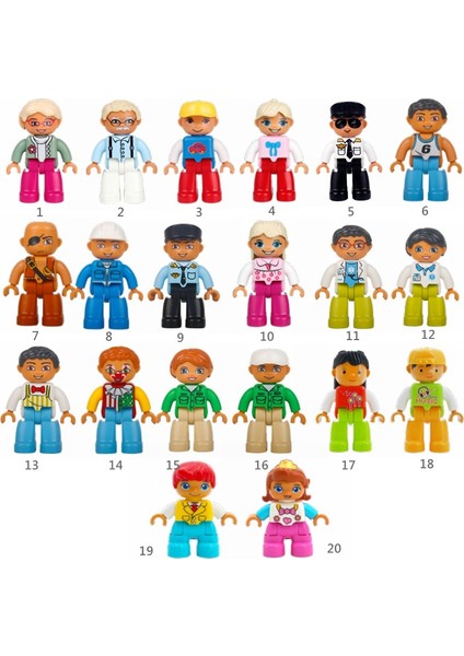 Yeşil Kedi Duplo Aksiyon Figürleri Aile Üyesi Polis Doktor Sporcu Büyük Boy Yapı Taşları Diy Eğitim Çocuk Oyuncakları Model:7 (Yurt Dışından) modelleri