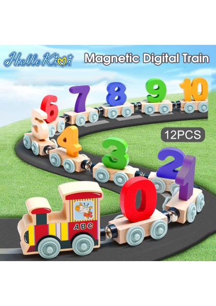 Hellokimi Manyetik Tren Çocuk Ahşap Dinozor Manyetik Tren Renk Bilişi Erken Eğitim Oyuncakları Dijital Yapı Taşları Alfabe Manyetik Dinozor Treni Aydınlanma Bilim Eğitimi Oyuncakları (Yurt Dışından)