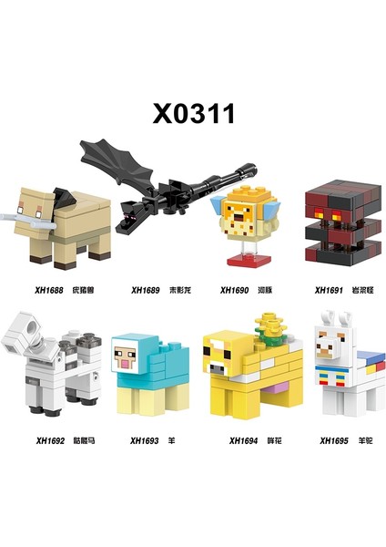 Yapı Taşları My World Minifigures Minecraft Oyuncaklar Tuğlalar Çocuklara Hediyeler Eğitim X0311 NO.:1690 (Yurt Dışından)