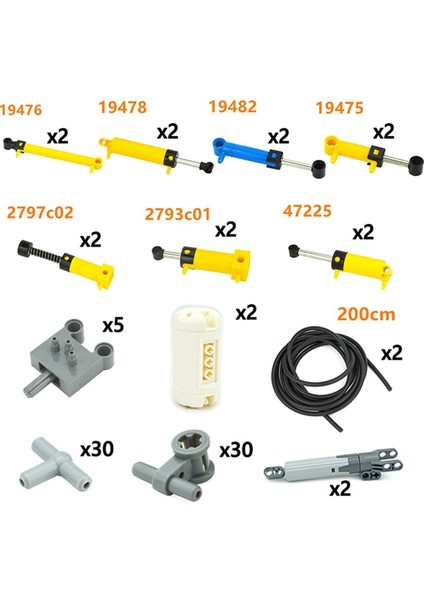 Teknik Parçalar Dıy Pnömatik Kiti Hava Pompası Itme Çubuğu Anahtarı Pistonlu Hava Borusu Pnömatik Pompa Moc Blokları Tuğlalar 47225 19476 (Yurt Dışından)