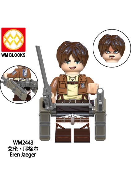 8 Adet/takım WM6148 Titan Bloklarına Saldırı Eren Anime Karikatür Tuğla Mini Aksiyon Oyuncak Figürler Yapı Taşları Erem Jaeger Armin Levi Mikasa Bebek (Yurt Dışından)