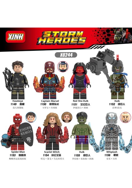 Adet/takım Marvel Süper Kahraman Figürleri Yapı Taşları Örümcek Adam Wanda Hulk Scarlet Cadı Hawkeye Çocuk Yetişkinler Için Tuğlaları Birleştirin Koleksiyon Hediye Oyuncaklar X0244 (Yurt Dışından)