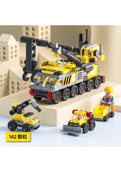 Hazır Stok Mini 6 In 1 Yapı Taşları Çocuklar Için Dıy Eğitici Oyun Polis Uçağı ve Itfaiye Aracı ve Kale Modeli Yapı Taşları Stilleri: Inşaat Filosu (Yurt Dışından)