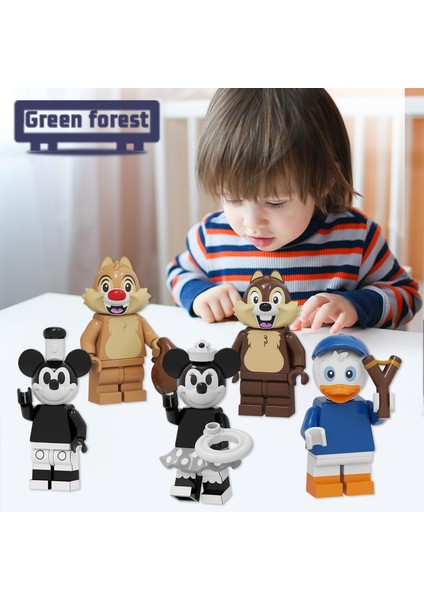 Yeşil Orman Minifigure Blokları Tahsil Karikatür Fare Ördek Minifigures Çocuk Dıy Oyuncak (Yurt Dışından) indirimleri