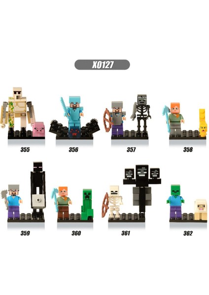 Adet/takım Minecraft Rakamlar Yapı Steve Alex Wither Iskelet Zombi Blokları Tuğla Çocuklar Için Hediye Oyuncaklar X0127 (Yurt Dışından)