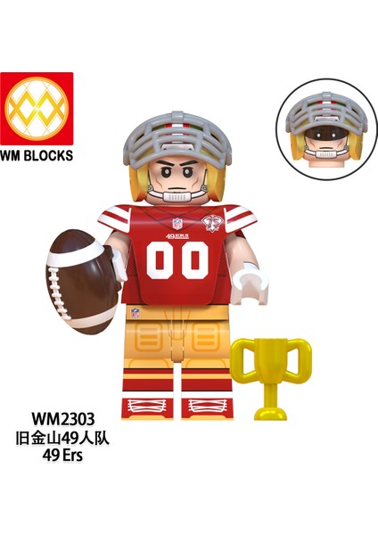Tek Satış Futbol Oyunu Figürleri Yapı Taşları Rugby Sporları 49ERS Bills Cowboys Eagles Broncos Minifigure Yapı Tuğlaları Boys Için Oyuncaklar WM6133 (Yurt Dışından) fiyatları