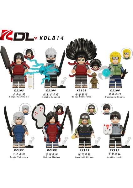 Adet/takım Naruto Yapı Taşları Figürleri Uchiha Madara Senju Hashirama Kakashi Minato Minifigure Yapı Tuğlaları Çocuk Oyuncakları KDL814 (Yurt Dışından)