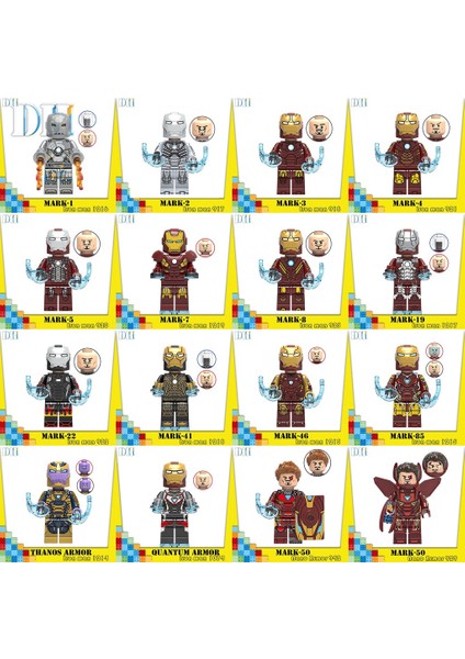 Theavengers Tümü Iron Man MARK85 Savaş Makinesi Kuantum Minifigürleri Uyumlu Yapı Taşları Tümü Iron Man:thanos (Yurt Dışından) modelleri