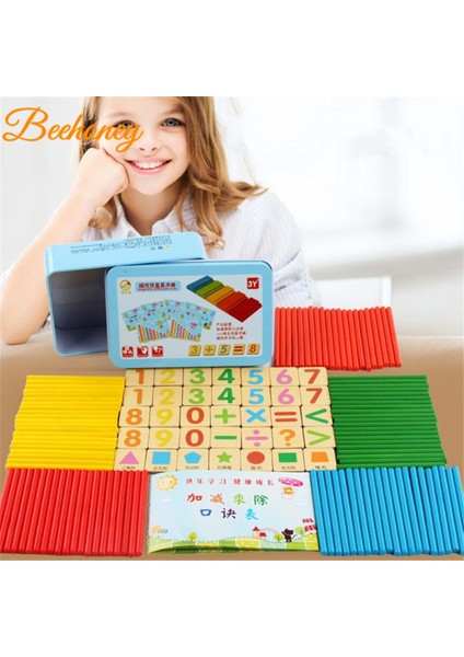Sayma Çubukları Hesaplama Matematik Eğitici Oyuncak Manyetik Demir Kutu ile Ahşap Bulmaca Çocuklar Için Eğitici Oyuncaklar (Yurt Dışından)
