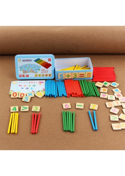 Sayma Çubukları Hesaplama Matematik Eğitici Oyuncak Manyetik Demir Kutu ile Ahşap Bulmaca Çocuklar Için Eğitici Oyuncaklar (Yurt Dışından)