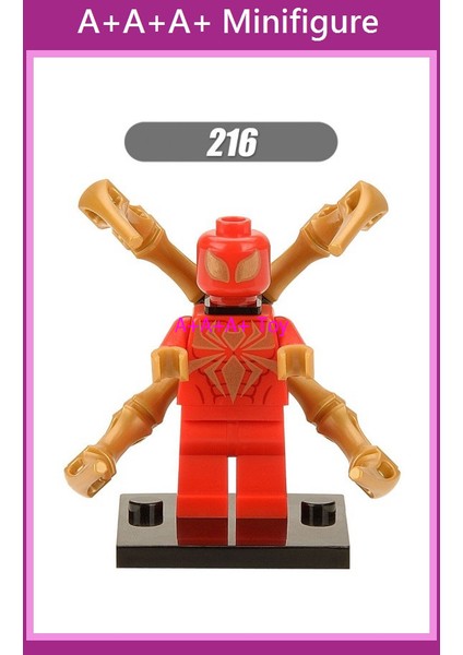 Minifigures X0107 Süper Kahraman Kızıl Örümcek Adam Doktor Yeşil Şeytan Ahtapot Yapı Taşları Oyuncaklar 颜色:XH215 (Yurt Dışından)