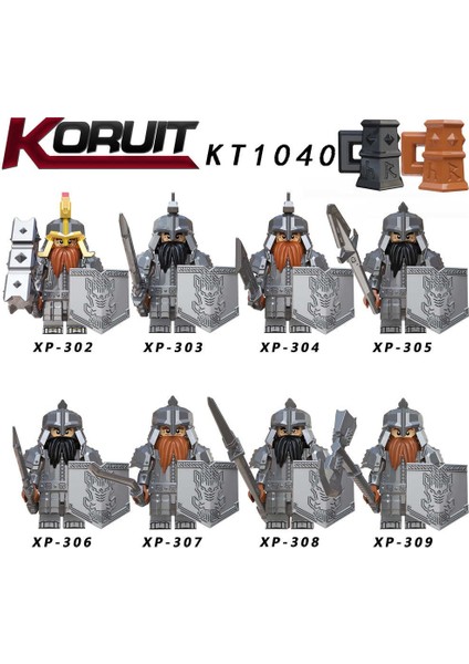 Pinshang 8 Adet/takım Oyuncaklar Hobbit Cüce Minifigure Durin'in Halk Dáin Iı Ironfoot KT1040 Yüzüklerin Efendisi (Yurt Dışından)