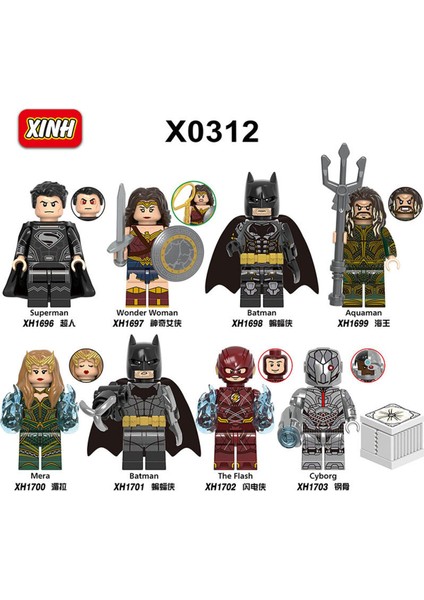 Adet/takım Dc Justice League Superman Yapı Tuğlaları Wonder Woman Aquaman Cyborg Mini Aksiyon Figürleri Film Tuğla Oyuncakları Çocuk Hediye Oyuncaklar X0312 (Yurt Dışından)
