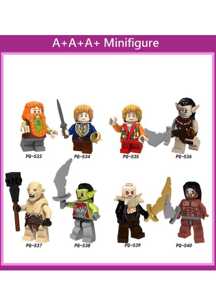 Yeşil Kedi Minifigures PG8149 Yüzüklerin Efendisi Güçlü Ork Bilbo Yarım Ork Yapı Taşları Oyuncaklar Çocuklar Için (Yurt Dışından) modelleri
