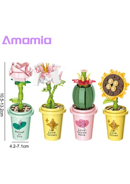 Amamia Bitki Yapı Taşları Büyük Sadakat Lotus Çiçeği Botanik Koleksiyonu Bonsai Yapı Taşları (Yurt Dışından)