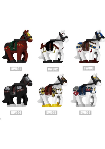 Gc Three Kingdoms Savaş Atı Yapı Taşları Aksesuarları Mini Figürler DW001-006 No (Yurt Dışından) modelleri