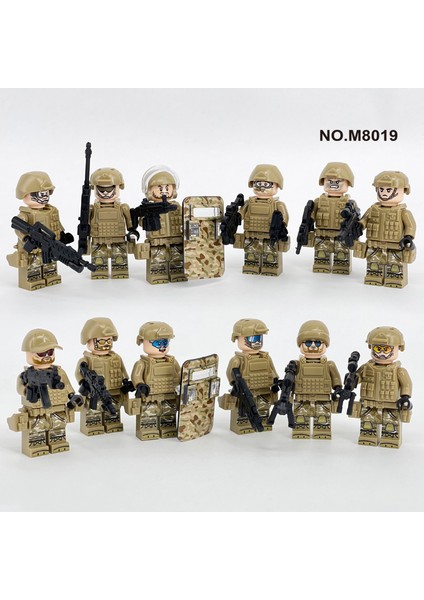 M8019 M8085 M8084 Terörle Mücadele Kuvveti Özel Şekilli Kalıp Bebek Kamuflaj Askeri Yapı Taşı Oyuncaklar (Yurt Dışından)