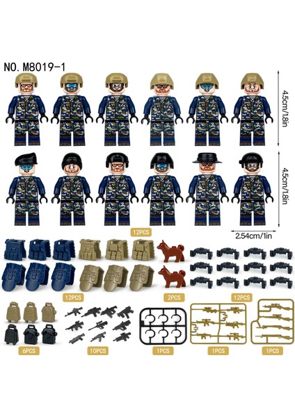M8019 M8085 M8084 Terörle Mücadele Kuvveti Özel Şekilli Kalıp Bebek Kamuflaj Askeri Yapı Taşı Oyuncaklar (Yurt Dışından)