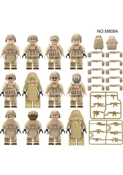 M8019 M8085 M8084 Terörle Mücadele Kuvveti Özel Şekilli Kalıp Bebek Kamuflaj Askeri Yapı Taşı Oyuncaklar (Yurt Dışından)