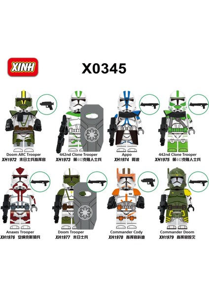 Adet/takım Yıldız Savaşı Yapı Taşları Rakamlar Doom Arc Trooper Cody Appo 442ND Clone Trooper Minifigure Yapı Tuğlaları Çocuk Oyuncakları X0345 (Yurt Dışından)