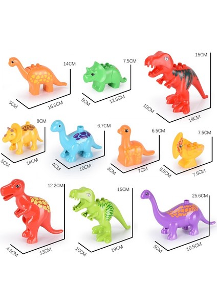 2020 Yeni Jurassic Dünya Dinozor Hayvanları Büyük Tuğla Seti Büyük Parçacık Modeli Uyumlu Duplo Oyuncak Inşaat Blokları Stil: Kırmızı Tyrannosaurus (Yurt Dışından)