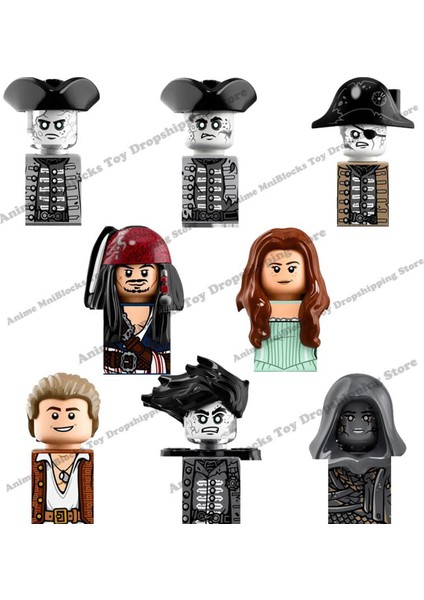PG8048 X0160 Filmler Karayip Korsanları Jack Sparrow Hayalet Kaptan Mini Aksiyon Oyuncak Figürler Montaj Oyuncaklar Çocuklar Doğum Günü Hediyeleri (Yurt Dışından)