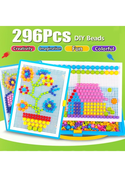 296 Adet Dıy Boncuk Eğitici Öğrenme Yaratıcı Zeka Çocuk TOYS-296PCS (Yurt Dışından)