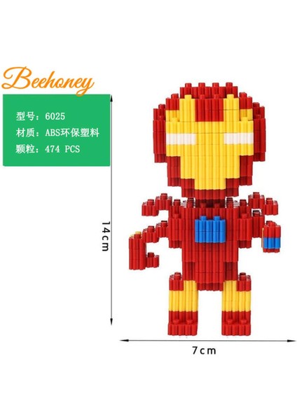 Mikro Anime Yapı Taşları Avengers Demir Adam Örümcek Adam Minifigure Montaj Oyuncak Inşaat Blokları Erkekler Için (Yurt Dışından)