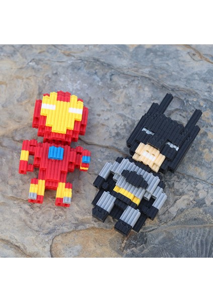 Mikro Anime Yapı Taşları Avengers Demir Adam Örümcek Adam Minifigure Montaj Oyuncak Inşaat Blokları Erkekler Için (Yurt Dışından)