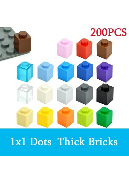 200 Adet Dıy 1x1 Nokta Yapı Taşları Kalın Rakamlar Tuğla Eğitici Yaratıcı Boyutu 1*1 Nokta ile Uyumlu 3005 Oyuncak Çocuklar Için (Yurt Dışından)