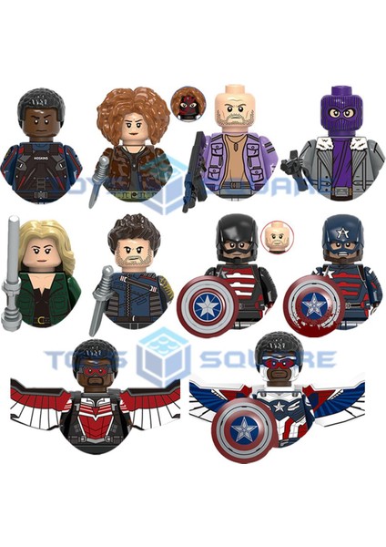 Walker Bucky Sharon Zemo Kaptan Ajan Amerikan Batroc Falcon Battlestar Modeli Yapı Taşları Moc Tuğla Seti Hediyeler Oyuncaklar (Yurt Dışından)