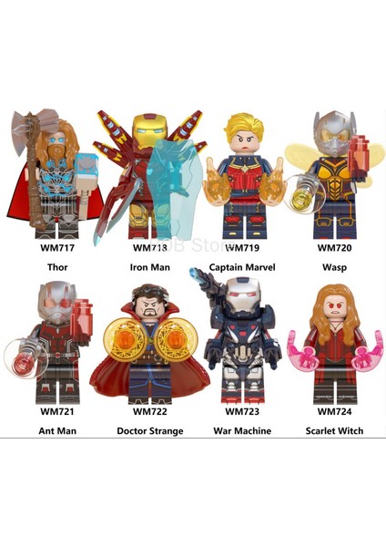 Marvel Avengers Süper Kahraman Thanos Thor Kaptan Amerika Yapı Taşları Oyuncaklar Minifigures 颜色:WM703 (Yurt Dışından)