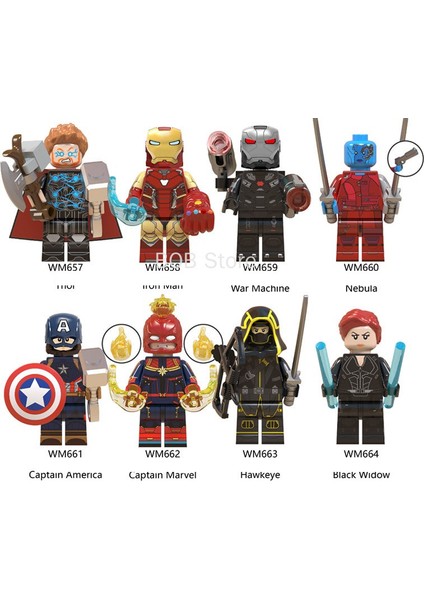 Marvel Avengers Süper Kahraman Thanos Thor Kaptan Amerika Yapı Taşları Oyuncaklar Minifigures 颜色:WM703 (Yurt Dışından)