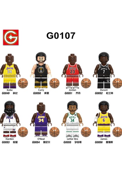 Adet/takım Nba Rakamlar Yapı Taşları Kobe Curry Jordan Durant Harden O Neal James Minifigures Çocuk Oyuncakları G0107 (Yurt Dışından)