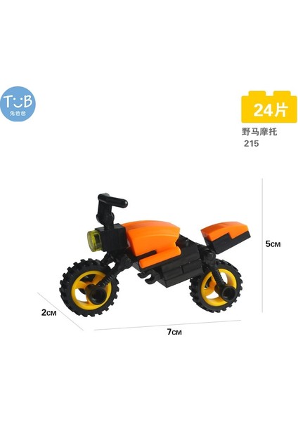 Mini Ulaşım Yarış Arabası Mühendislik Aracı Motosiklet Modeli Seti Küçük Yapı Taşları Çocuk Montaj Eğitici Oyuncak (Yurt Dışından)