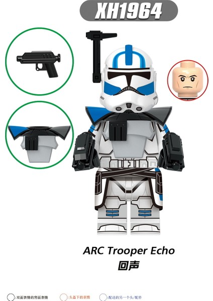 Tek Satış Yıldız Savaşı Figürleri Yapı Taşları Arc Trooper Echo Tup 187TH 442ND Clone Trooper Tuğlaları Çocuk Boys Hediye Oyuncaklar X0344 (Yurt Dışından)