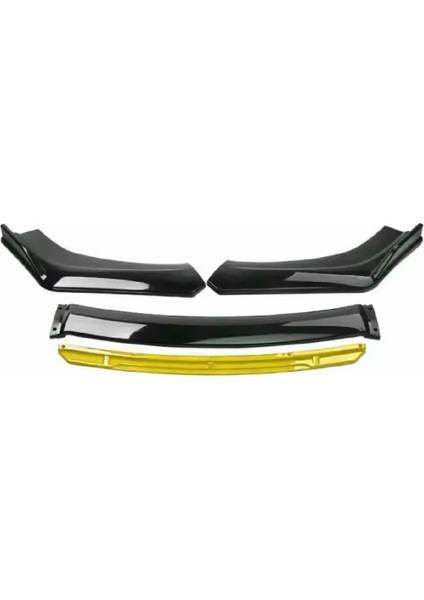 Sarı 4 Parça Ön Lip Universal Ön Tampon Eki Piano Black Sarı Renk fiyatları