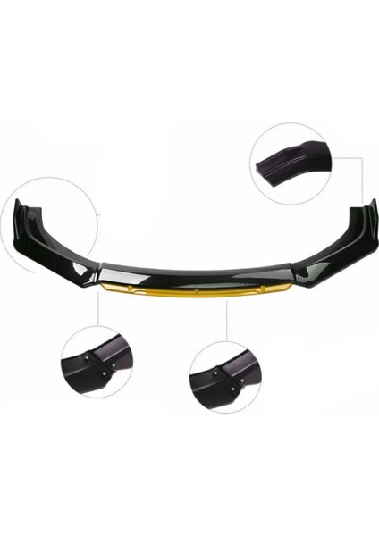 Sarı 4 Parça Ön Lip Universal Ön Tampon Eki Piano Black Sarı Renk fırsatları