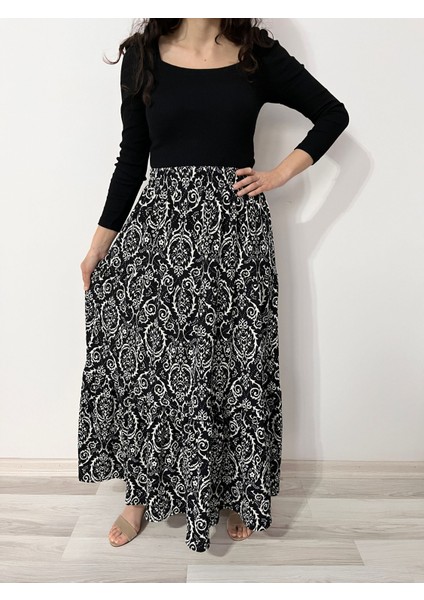 Kadın Desenli Uzunetek - Tesettür Etek fiyatları
