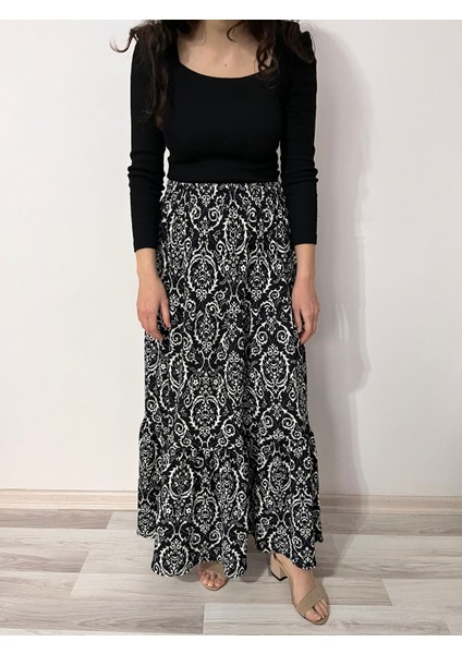 Kadın Desenli Uzunetek - Tesettür Etek indirimleri