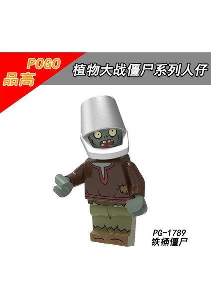 Tek Satış Yapı Taşları Bitkiler Pk Zombies Serisi Aksiyon Figürleri Barikat Kovası Kovboy Zombi Mini Tuğla Yapı Taşı Monte Model Oyuncaklar Çocuklar Için PG8205 (Yurt Dışından)